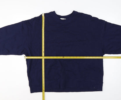 COS Women’s Blue M Pullover Crew Neck Cotton Sweatshirt Long Sleeve