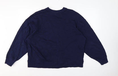 COS Women’s Blue M Pullover Crew Neck Cotton Sweatshirt Long Sleeve