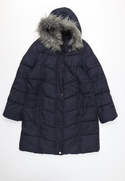 Principles Petite Ben de Lisi Women Blue UK 10 Puffer Parka Coat