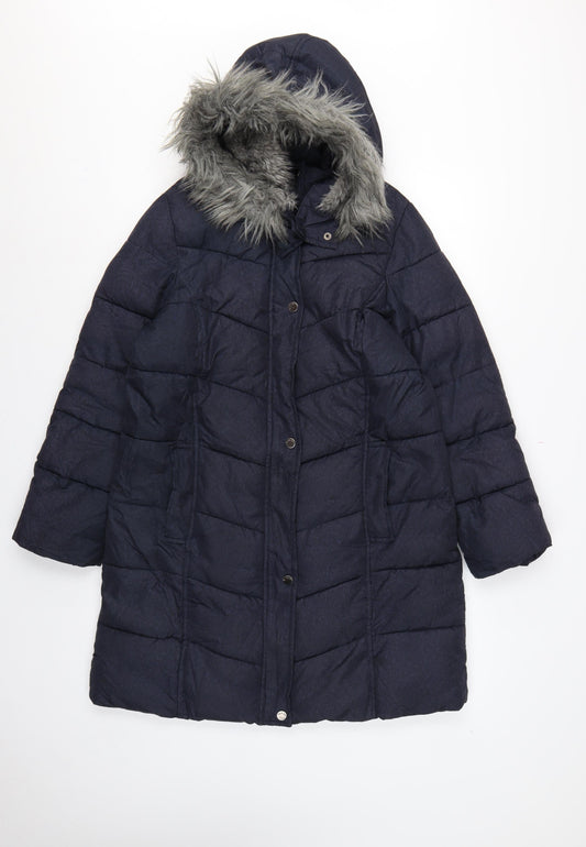 Principles Petite Ben de Lisi Women Blue UK 10 Puffer Parka Coat