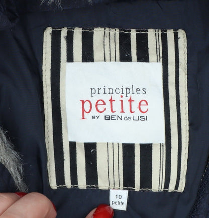 Principles Petite Ben de Lisi Women Blue UK 10 Puffer Parka Coat