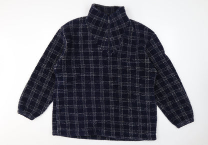 Watsons Heavies Men’s Blue XL Check Fleece 1/2 Zip Pullover Sweatshirt