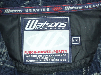 Watsons Heavies Men’s Blue XL Check Fleece 1/2 Zip Pullover Sweatshirt