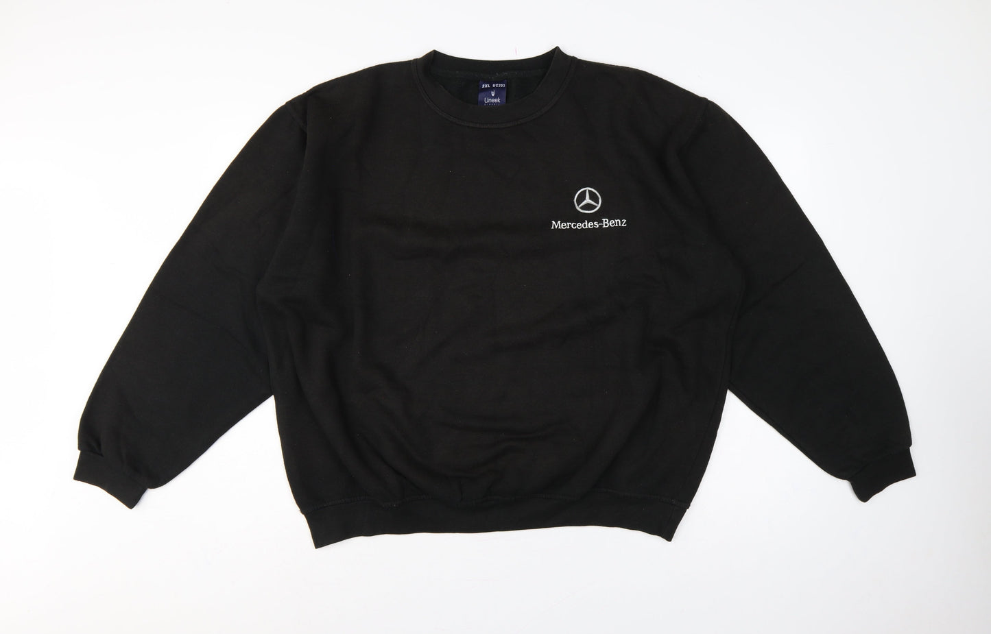 Uneek Men's Black 2XL Mercedes-Benz Embroidered Pullover Sweatshirt