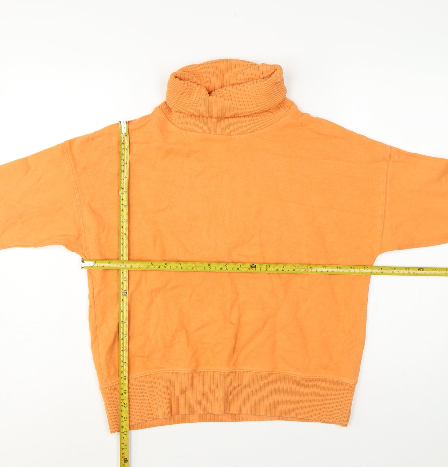 Next Women Orange UK 10 Cotton Roll Neck Pullover Sweatshirt