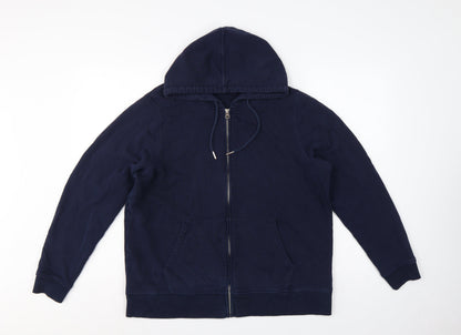 Marks and Spencer Women’s Navy Blue UK 16 Full Zip Hooded Cotton Hoodie