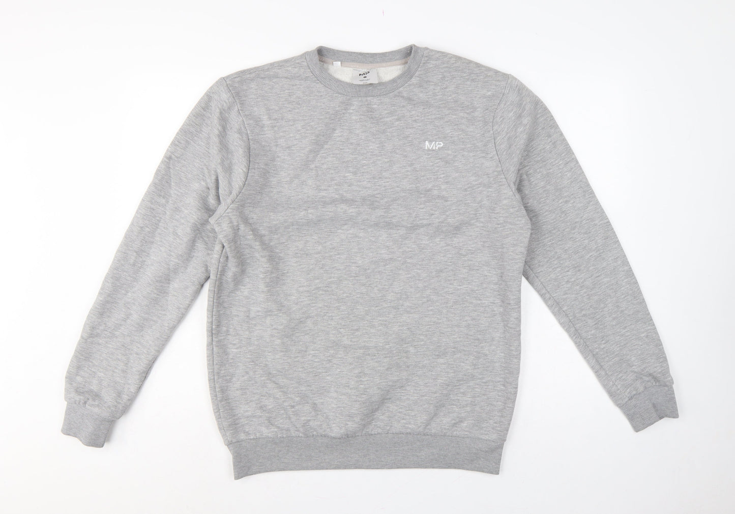 MP Men’s Grey M Crew Neck Logo Fleece Pullover Sweatshirt
