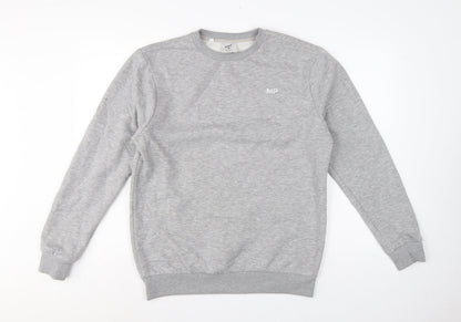 MP Men’s Grey M Crew Neck Logo Fleece Pullover Sweatshirt