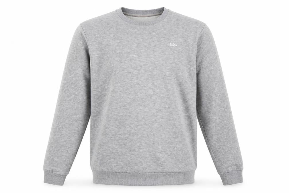 Myprotein Men’s Grey M Crew Neck Logo Fleece Pullover Sweatshirt