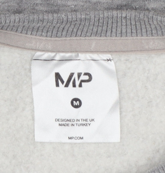 MP Men’s Grey M Crew Neck Logo Fleece Pullover Sweatshirt