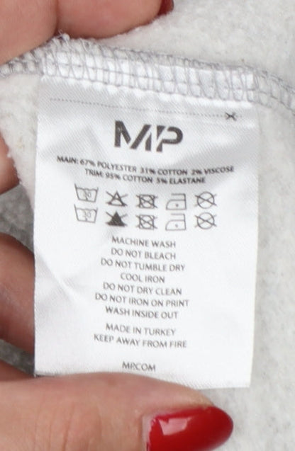 MP Men’s Grey M Crew Neck Logo Fleece Pullover Sweatshirt