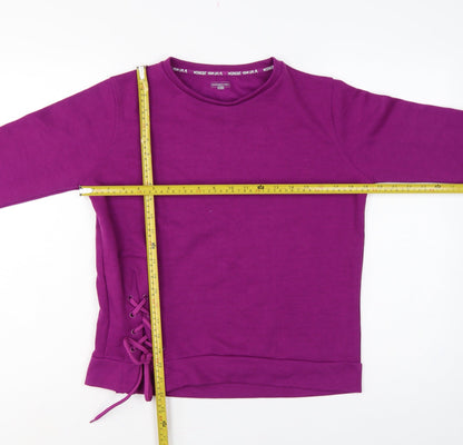 Boomerang Women Purple UK 12 Lace-Up Pullover Sweatshirt Gym