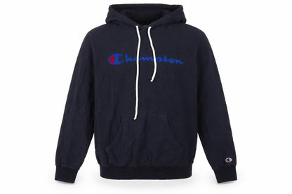 Champion Men’s Blue Small Pullover Logo Hoodie Cotton