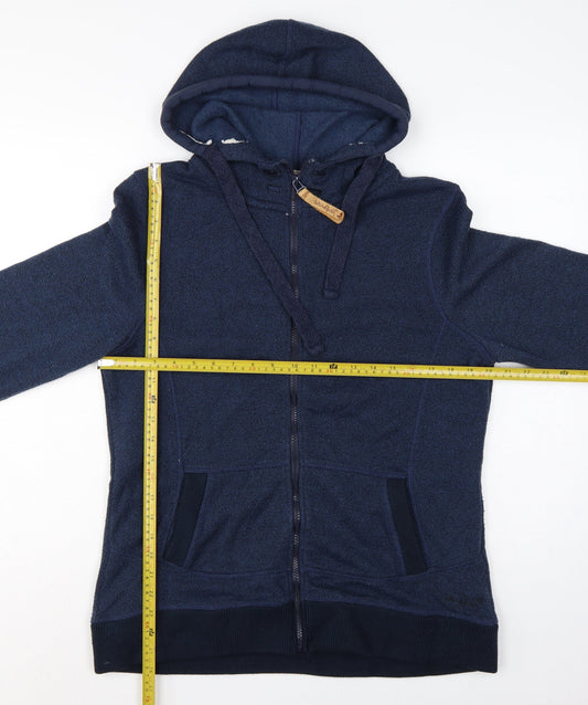 Back view of Weird Fish unisex adults blue uk 14 full zip fleece hoodie