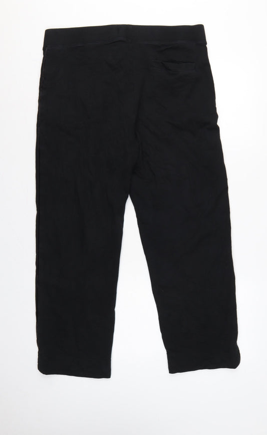 Marks & Spencer Women’s Black Size 16 Short Jogger Trousers Zip Pockets