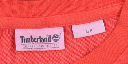 Timberland Men's Red S Pullover Sweatshirt Logo Pocket Cotton Blend