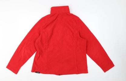 Lands' End Women Red L Fleece Full Zip Outdoor Jacket
