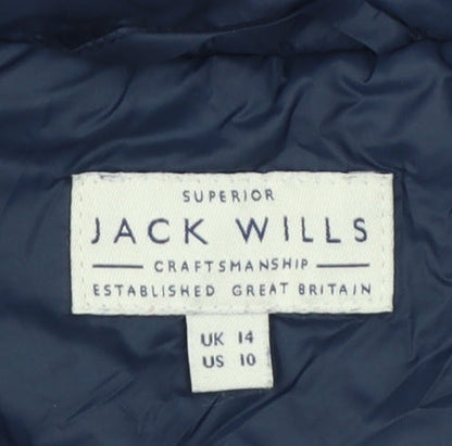 Jack Wills Women Blue UK 14 Quilted Puffer Gilet Bodywarmer