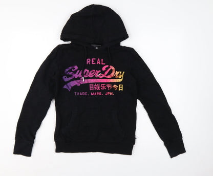 Superdry Women’s Black UK 8 Pullover Graphic Hoodie
