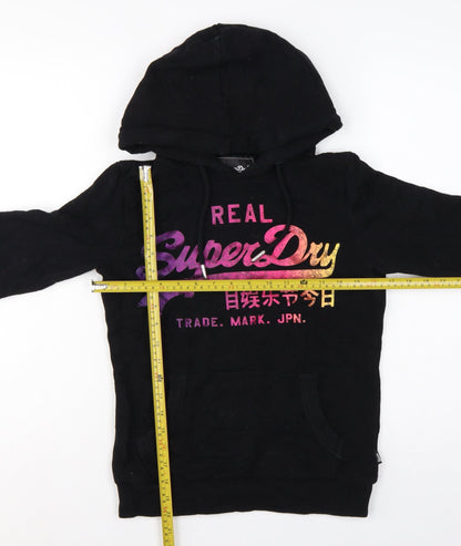 Superdry Women’s Black UK 8 Pullover Graphic Hoodie