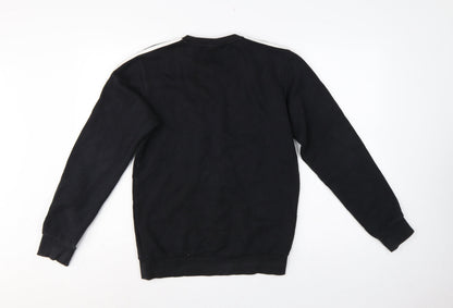 adidas Men’s Black XS Leeds United Logo Graphic Crew Neck Sweatshirt