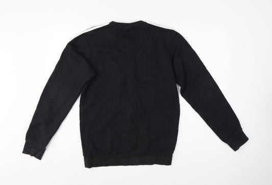adidas Men’s Black XS Leeds United Logo Graphic Crew Neck Sweatshirt
