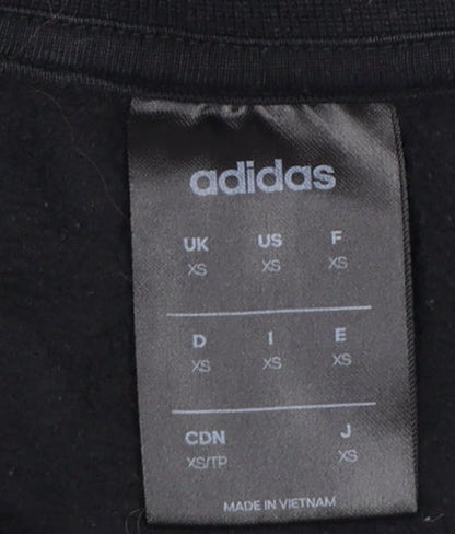 adidas Men’s Black XS Leeds United Logo Graphic Crew Neck Sweatshirt