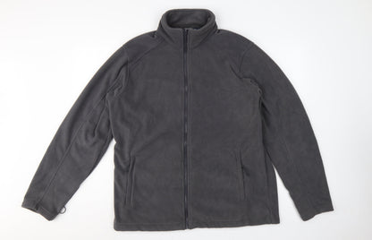 Mountain Warehouse Men's Grey L Full Zip Fleece Jacket Stand-Up Collar