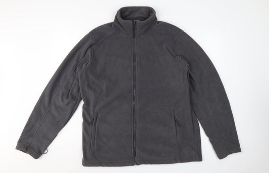 Mountain Warehouse Men's Grey L Full Zip Fleece Jacket Stand-Up Collar