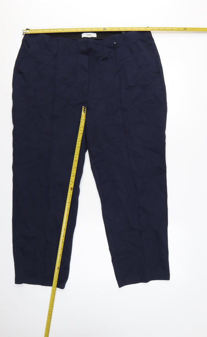 Marks and Spencer Women Blue Size 20 Short Tapered Stretch Trousers