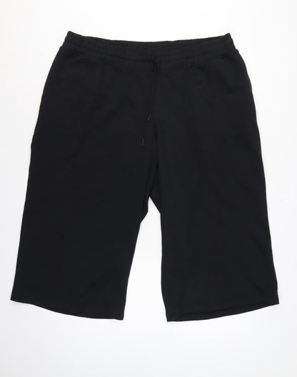 Marks and Spencer Women’s Black Size 22 Goodmove Cropped Wide-Leg Trousers