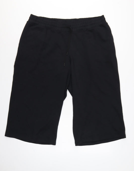 Marks and Spencer Women’s Black Size 22 Goodmove Cropped Wide-Leg Trousers