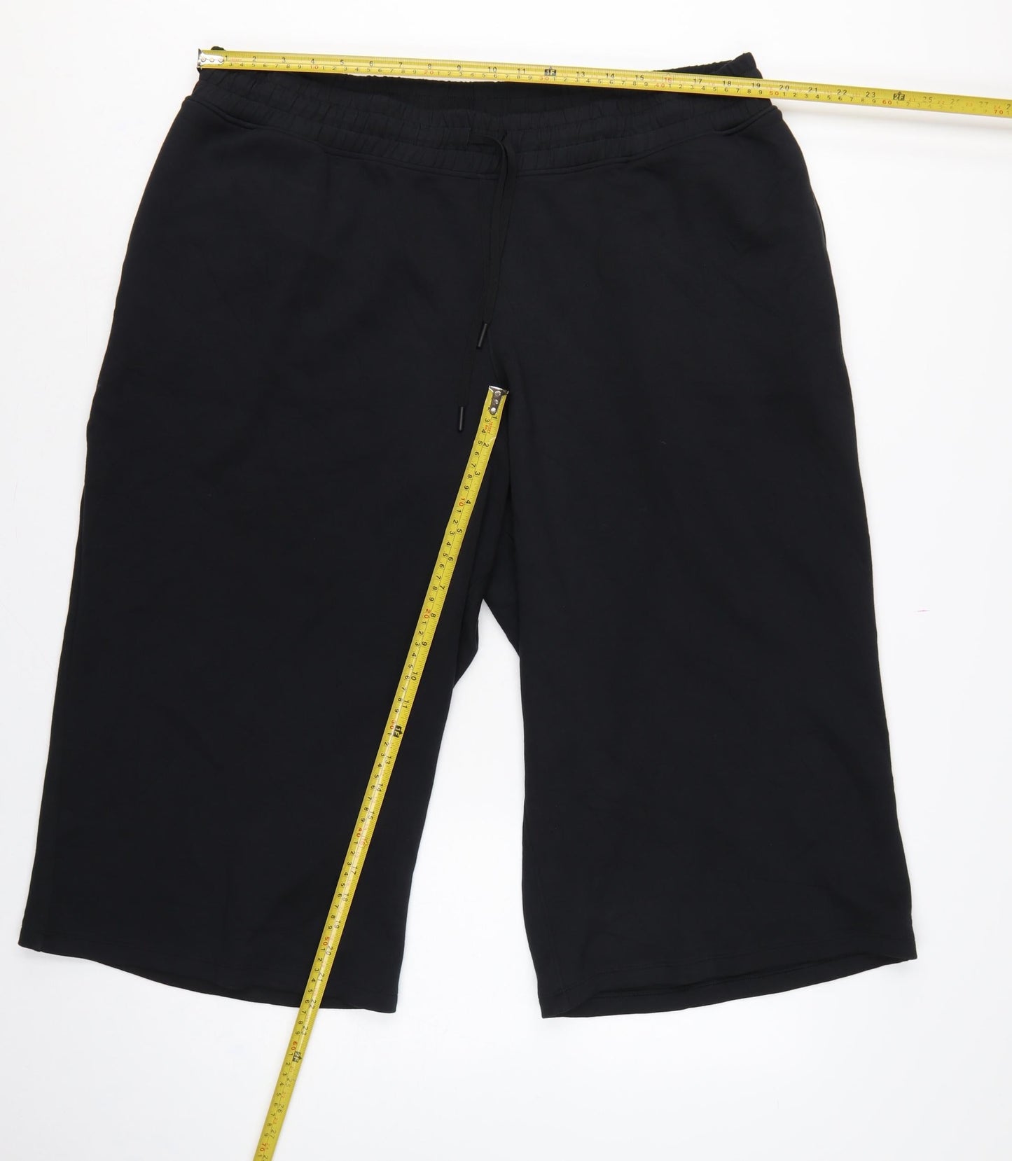 Marks and Spencer Women’s Black Size 22 Goodmove Cropped Wide-Leg Trousers