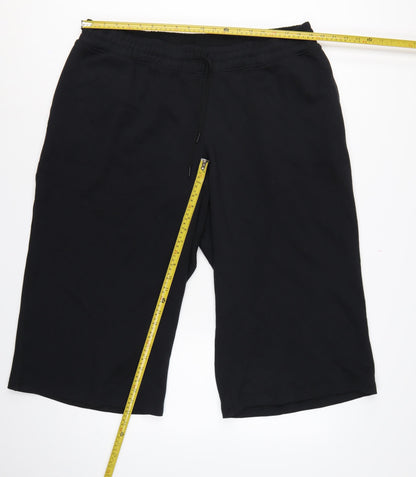 Marks and Spencer Women’s Black Size 22 Goodmove Cropped Wide-Leg Trousers