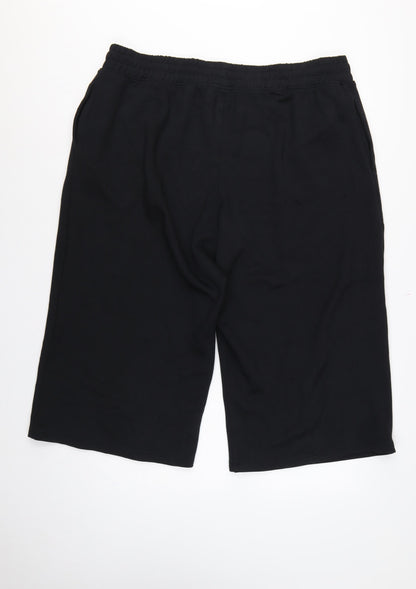 Marks and Spencer Women’s Black Size 22 Goodmove Cropped Wide-Leg Trousers