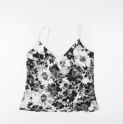 Per Una Women Black White Floral Lace Camisole Vest Top UK 14