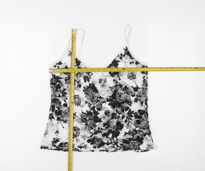 Per Una Women Black White Floral Lace Camisole Vest Top UK 14