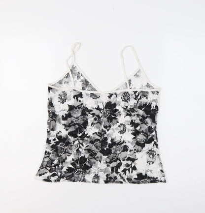 Per Una Women Black White Floral Lace Camisole Vest Top UK 14