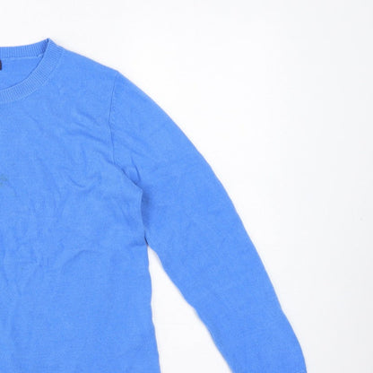 Marks & Spencer Women Blue Size 12 Crew Neck Knit Pullover Jumper