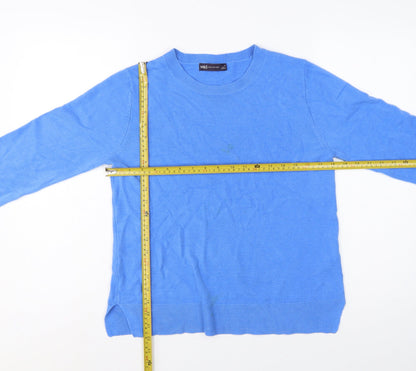 Marks & Spencer Women Blue Size 12 Crew Neck Knit Pullover Jumper