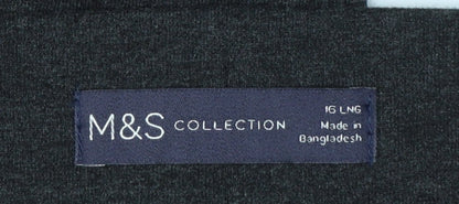 Marks & Spencer Women's Charcoal Grey UK 16 Long Cotton Blend Leggings