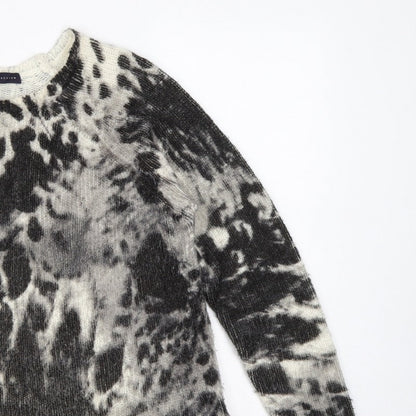 Marks and Spencer Women’s Black Animal Print Knit Jumper UK 12