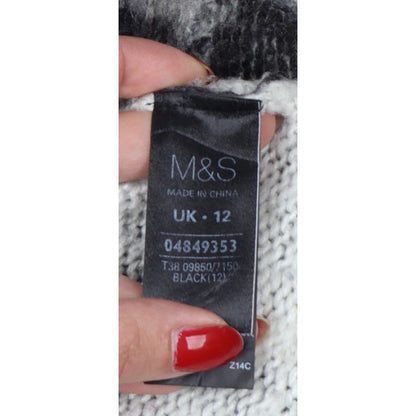 Marks and Spencer Women’s Black Animal Print Knit Jumper UK 12