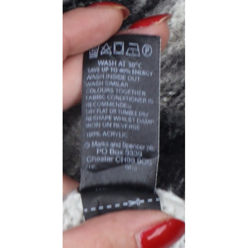 Marks and Spencer Women’s Black Animal Print Knit Jumper UK 12
