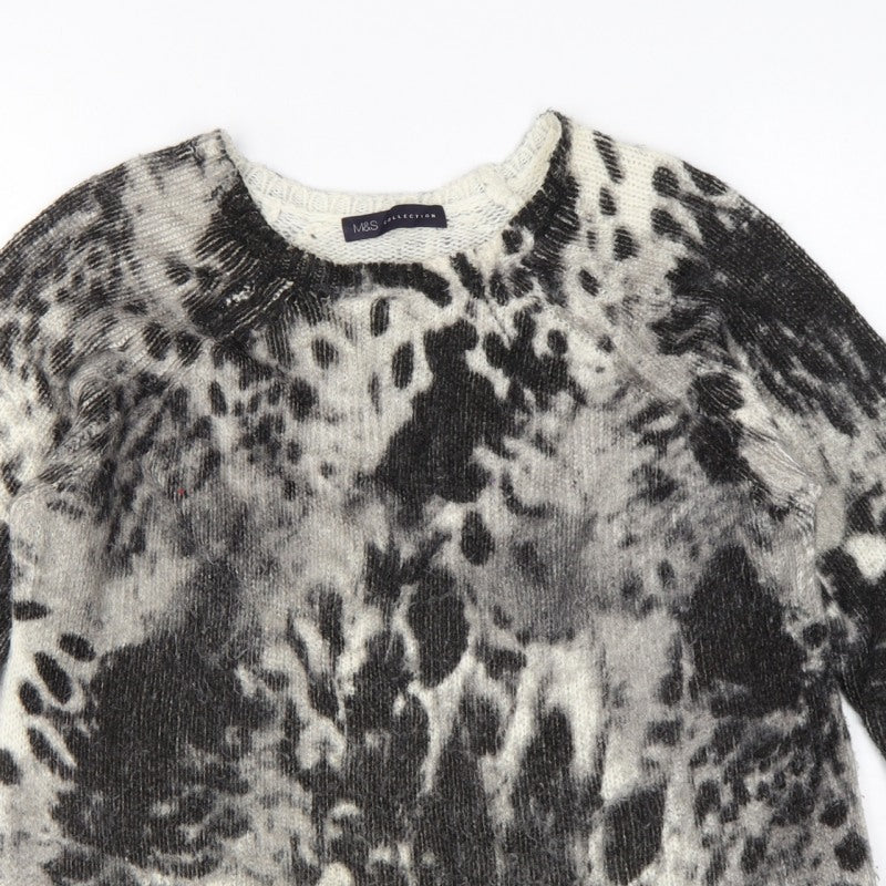 Marks and Spencer Women’s Black Animal Print Knit Jumper UK 12