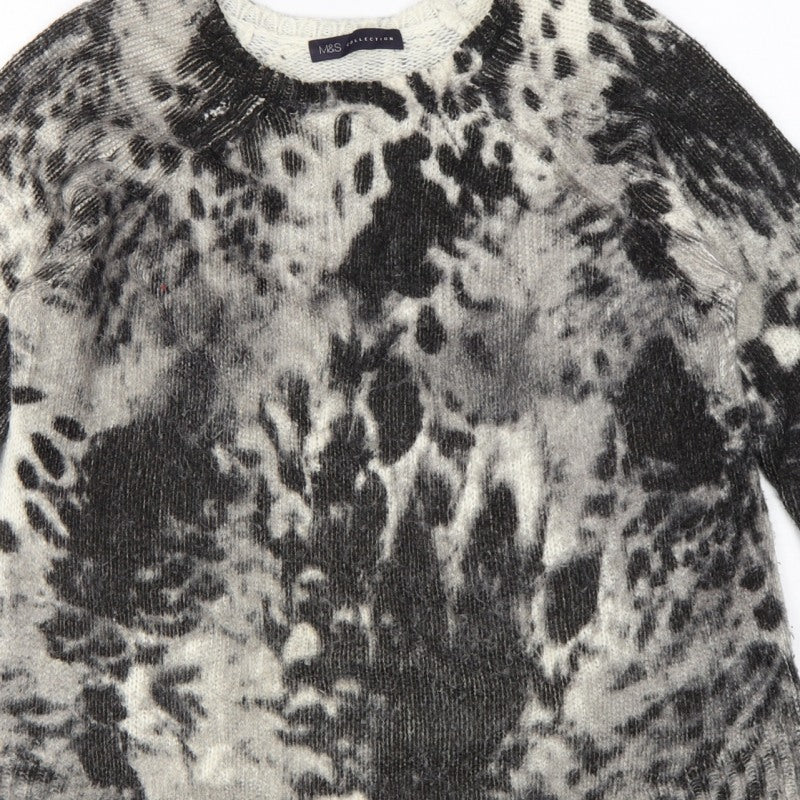 Marks and Spencer Women’s Black Animal Print Knit Jumper UK 12