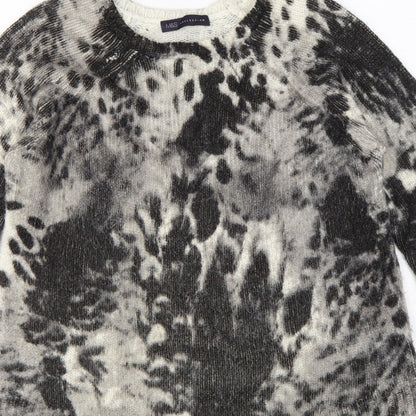 Marks and Spencer Women’s Black Animal Print Knit Jumper UK 12