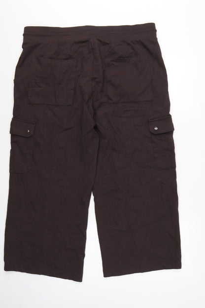 Marks & Spencer Women Black Size 20 Short Wide Leg Cargo Trousers