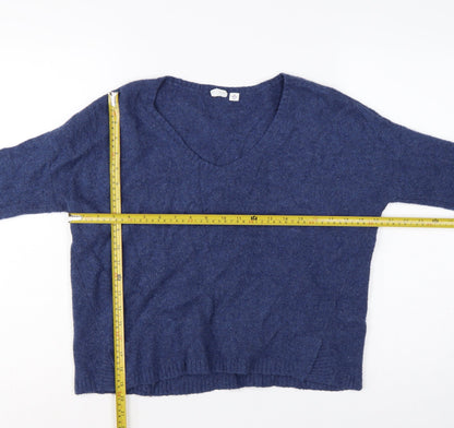 GAP Women’s Blue XS Petite V-Neck Alpaca Wool Blend Knit Jumper