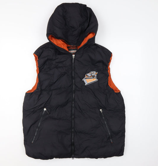 Result Men’s Black Orange L Hooded Sheffield Steelers Padded Waistcoat